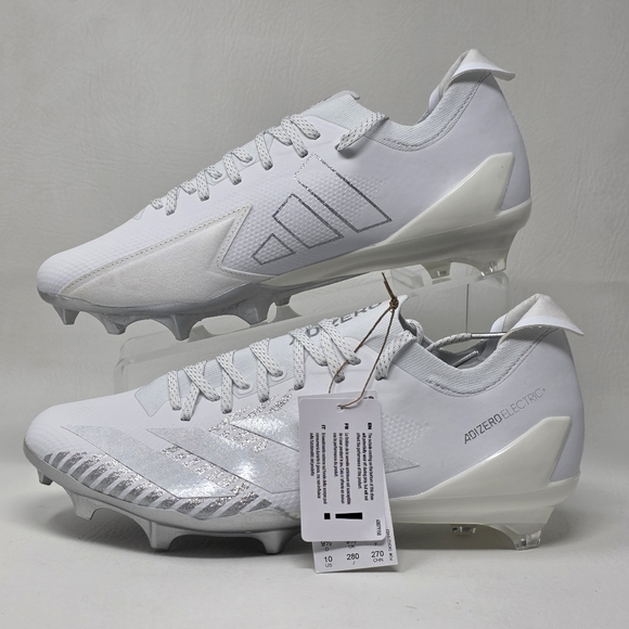 Adidas Men\'s Adizero Electric + Football Cleats Size 10 White Gray IE6278 New main image 7